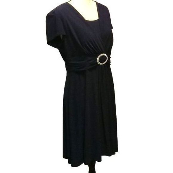 R & M Richards Embellished Black Dress Women's Size 12 Petite - Picture 3 of 6